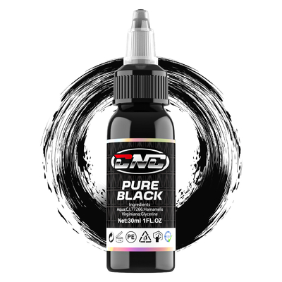 30ML सर्वश्रेष्ठ गुणवत्ता टैटू स्याही सुरक्षित सुपर काले टैटू स्याही सीएनसी